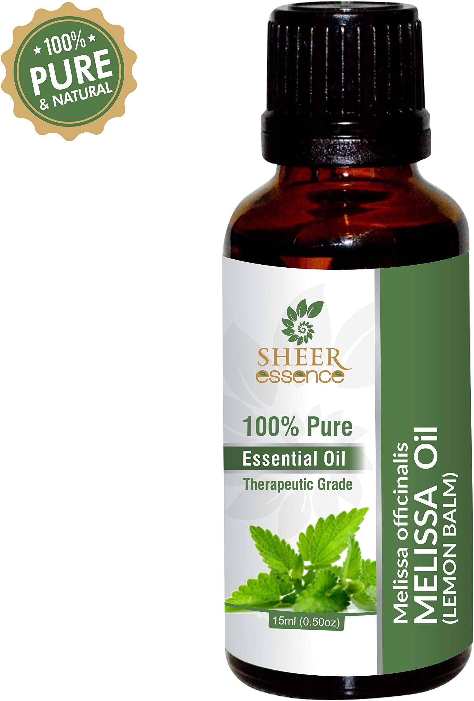 Melissa (Lemon Balm) Oil (Melissa Officinalis) Essential Oil 100% Pure Natural Undiluted Uncut Therapeutic Grade Oil 33.81 Fl.OZ
