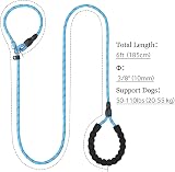 TagME Slip Lead for Dogs 1.8m Reflective Padded Handle Training Leash Blue view 2