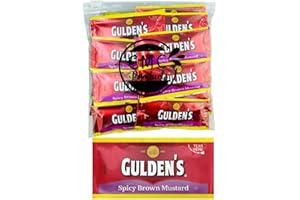 25 Count – Spicy Brown Mustard Packets in Slide Seal Bag - 0.32 Ounce (9.07 Gram), bundle in Custom CMC Products Food Safe Slide Seal Bag, packaged by CMC Products