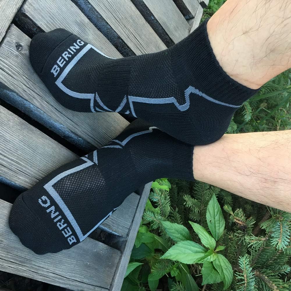 BERING Men's Performance Ankle Running Socks (6 Pack): Clothing