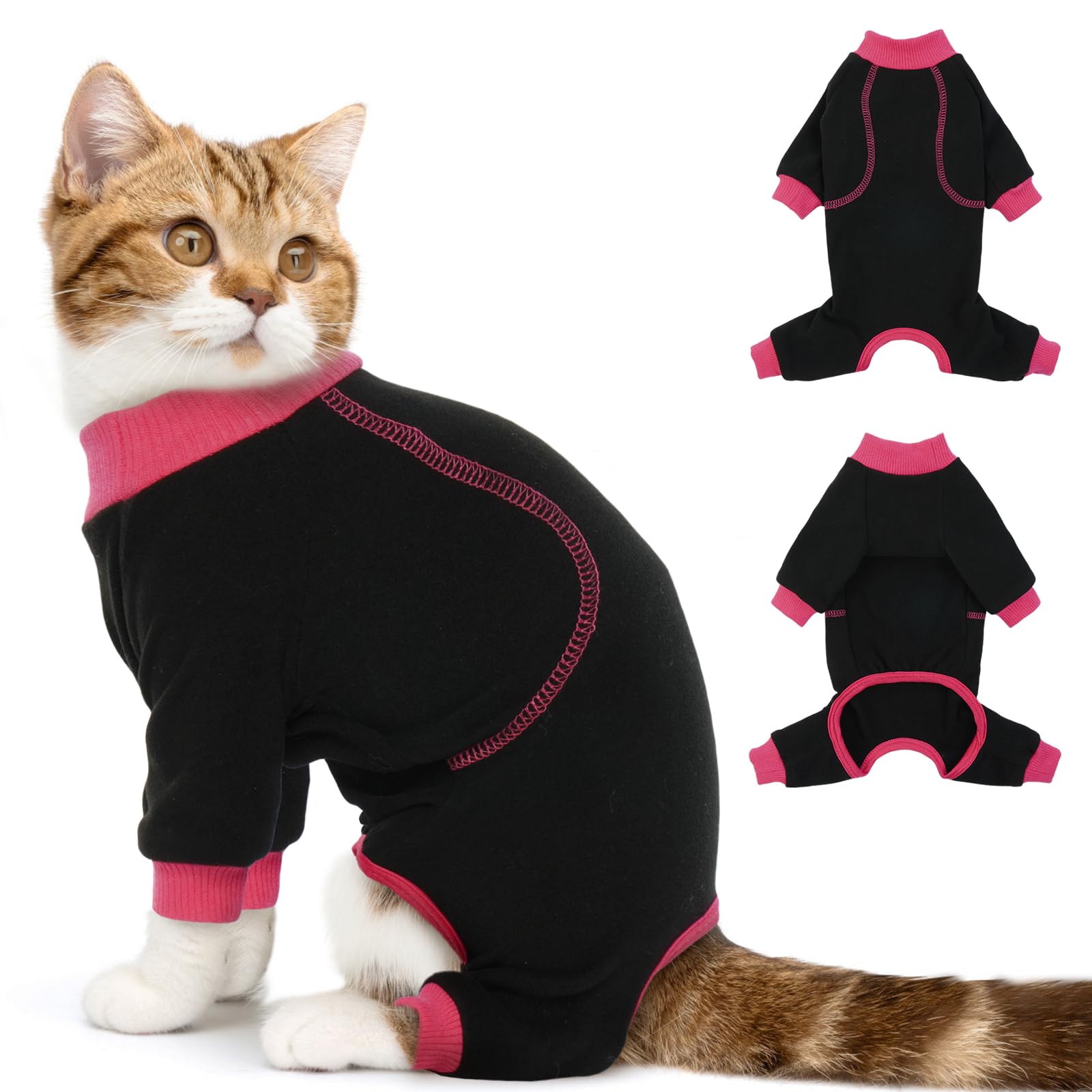 Photo 1 of DENTRUN Cat Hair Sticky Onesie Costumes Kitten Hair Spreading Prevent Clothes, Cat Lost Hair Removable Jumpsuit Apparel for Cats Only, Basic Cat Daily Wear Pajamas Sweater Breathable Cats Wear