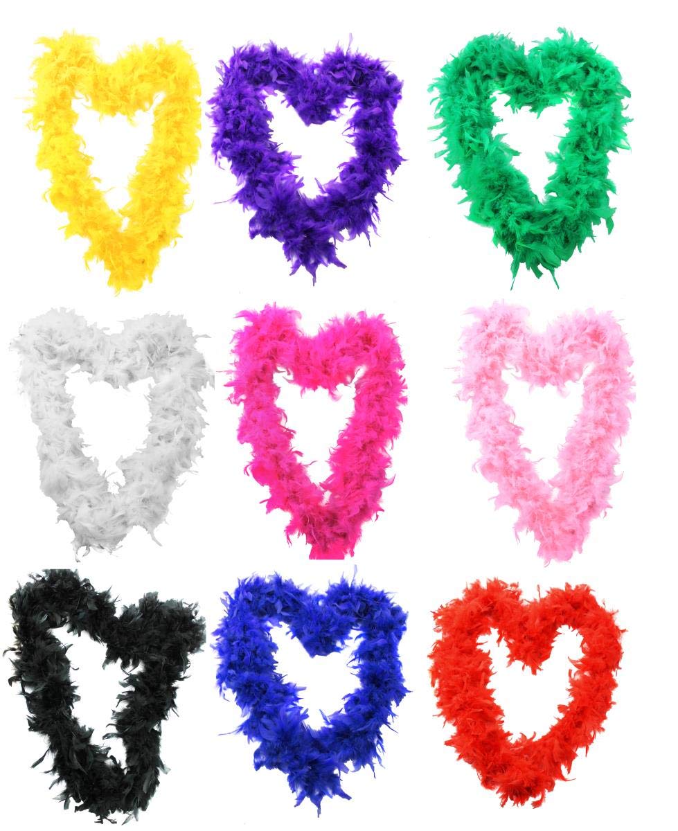 PACK OF 3 YELLOW FEATHER BOAS PERFECT FOR FANCY DRESS 180CM LONG AND 80GR FEATHER BOAS PERFECT FOR STAGS, FANCY DRESS OR FANCY DRESS PARTIES IN PACKS OF 3