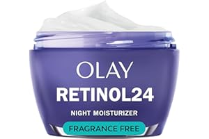Olay Retinol 24 Face Moisturizer, Anti-Aging Night Cream for Women, Fragrance-Free, Non Greasy - Anti-Wrinkle, Smooth Fine Lines, Tightening, Hydrating Skin Care - Peptides, Glycerin, 1.7 Oz