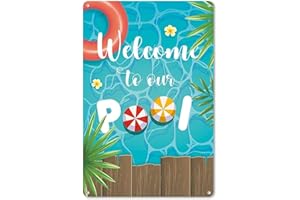 ZEPTRIX Outdoor Pool Decor, Welcome to Our Pool Sign, Weather-Resistant, Perfect for Home, Resorts, Pool Parties,Ideal Gifts for Pool Owners, Easy Installation, Vibrant Colors, Durable 12x8 Inches