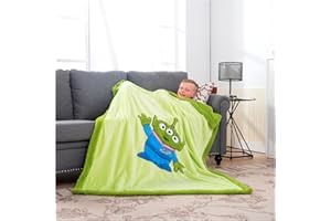 ressber Kids' Lightweight Fluffy Cozy Stitched Flannel Animal 3D Embroidered Throw Blanket, Sherpa Blanket, Sofa、Shaggy Blankets Gifts for Girls (Throw(50''×60''), Aliens)