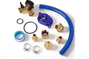 Tuoksullxm 6.0L Oil Cooler Flush Kit With "T" Port and Aluminum Anodize Adapter Compatible with 2003-2010 Ford Replacement for VT365 VT275