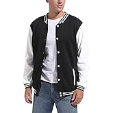DHSPKN Men's Varsity Baseball Jacket Causal Slim Fit Varsity Letterman Jacket Boys Bomber Jackets
