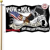 Pow Mia Eagle Flag 3x5 Outdoor Double Sided 3 Ply Pow Flag Durable Polyester Double Stitched Clear Pattern Vivid Colors Comes with 2 Brass Grommets for Indoor Outdoor Office Company Boat