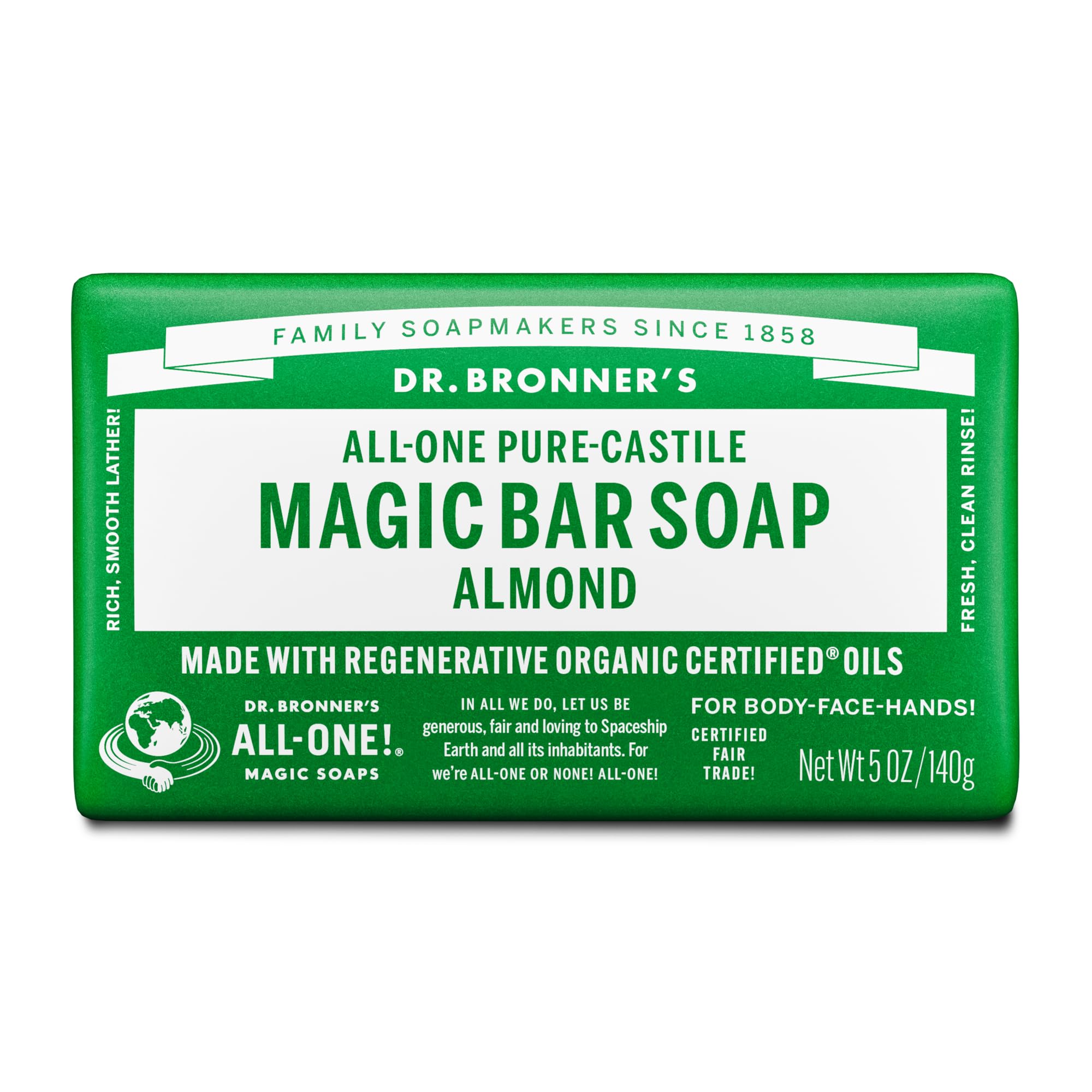 Dr Bronners Organic Almond Soap Bar 140g
