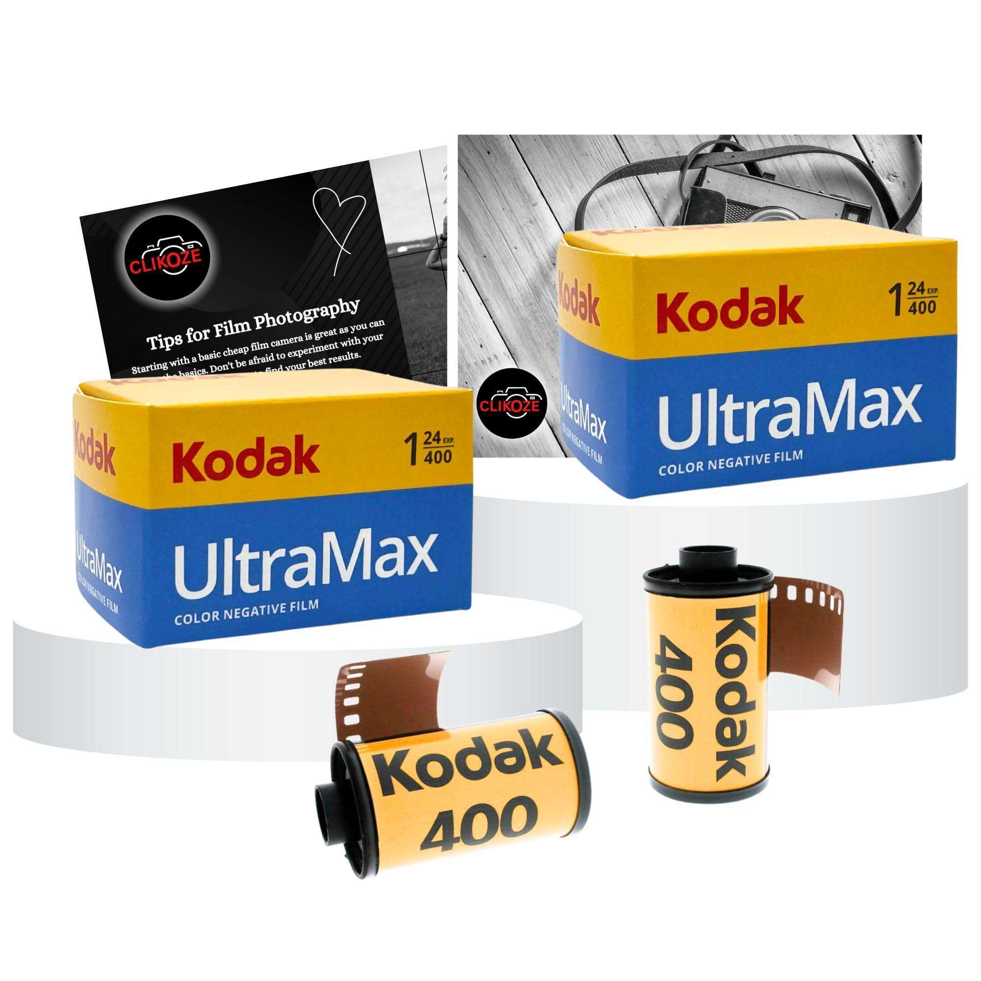 Kodak Ultramax 400 35mm Film Bundle - 24 EXP x2, Plus Photography Tips Card