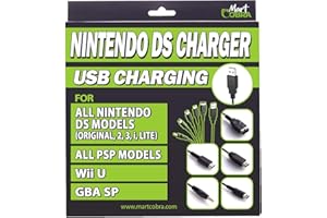 Mart Cobra USB Charger Cable for New 3DS XL/New 3DS/3DS XL/3DS/new 2DS XL/2DS/DS/DSi/GBA SP/DS Lite/Wii U Gamepad/PSP/Compatible 5 in 1 Nintendo 3DS Charger, Original Nintendo DS, Gameboy Advance SP