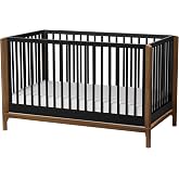 Little Seeds Laurel 4-in-1 Convertible Baby Crib to Toddler Bed in Black/Chestnut