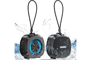 PEICHENG Speaker, Small Portable Bluetooth Wireless IPX5 Waterproof Shower Speaker,Loud Stereo Sound Deep Bass,TWS Paire, RGB Lights,Long Playtime for Outdoor Party, Great Gift,1PC(Black)