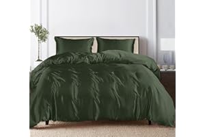 Linenwalas Duvet Cover Full Size - 100% Organic Eucalyptus Tencel Lyocell Silk Soft Comforter Cover, Breathable, Lightweight Duvet Cover with Zipper Closure (Avocado Green)