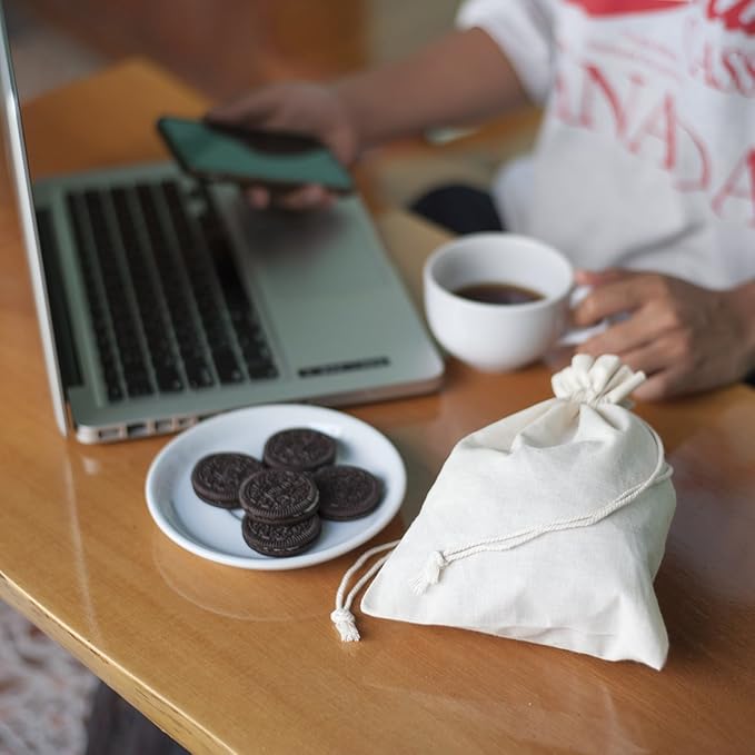 Paquete con 12 bolsas 100% de algodón de manta con cordón.: Amazon ...