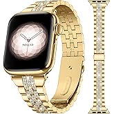 Missair Bling Bands Compatible With Apple Watch Band 38mm 40mm 41mm 42mm 44mm 45mm 46mm 49mm Women, Upgraded Buckle Replacement Bracelet Metal Strap for iWatch Series 11 10 9 8 7 6 5 4 3 SE Ultra