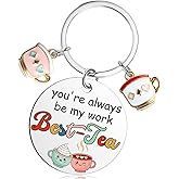 Celavoy Work Besties Gifts for Women - Cute Funny You're Always Be My Work Best-Tea Working Friendship Keychain Coworker Leaving Retirement Birthday Christmas office Gift for Bestie Female Friend