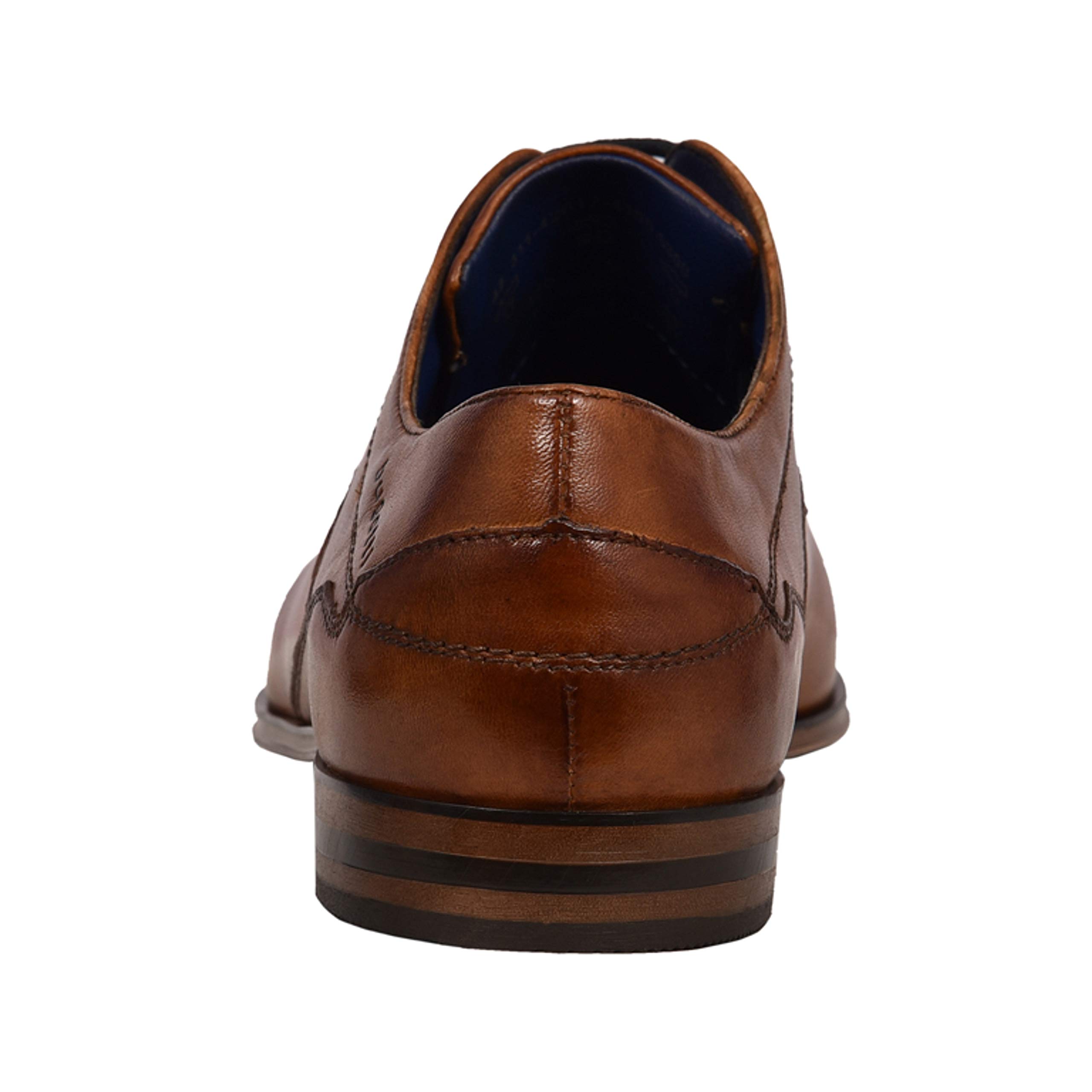 bugatti Herren Business Halbschuh aus Hochwertigem Leder, Derby mit Eleganter Liniengestaltung, Cognac, 40 EU 5