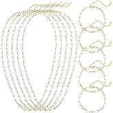 10Pcs Gold Paperclip Necklace 18Inch 18K Gold Plated Chains for Jewelry Making 5Pcs Charm Necklace Chain 5Pcs Charm Bracelet Chain Stainless Steel Necklace Chains DIY Charm Necklace Bracelet for Women