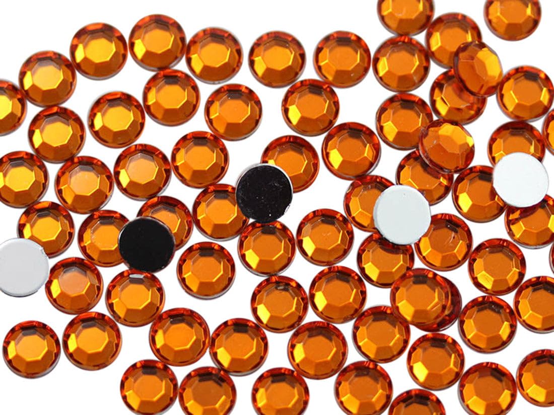 Allstarco 1000PCS 4.5-5mm SS20 Orange Hyacinth .HC Acrylic Flat Back Rhinestones for Jewelry Making and Face Painting Card Making Embelishments Plastic Crafts Gems — image 1