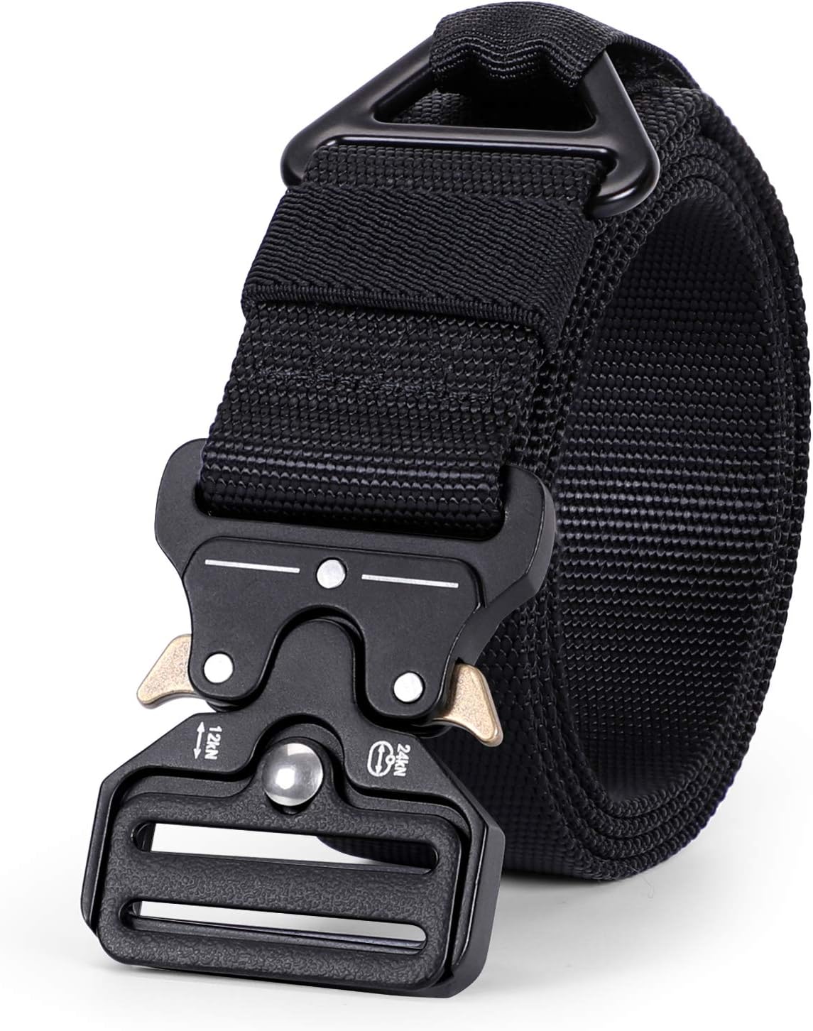 WERFORU Tactical Belt, Military Style Webbing Riggers Nylon Belt with Heavy-Duty Quick-Release Metal Buckle 1.5 Inches Wide