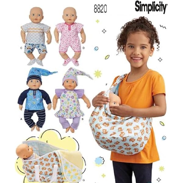 Uncut Simplicity Doll Sewing Patterns Layette for Baby Dolls 5554