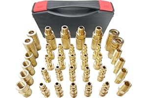 TL TOOLEGIN 1/4" Air Hose Fittings, 36 pcs Quick Connect Air Compressor Accessories Kit, Air Compressor Fittings with A Sturdy Storage Case, 300 PSI