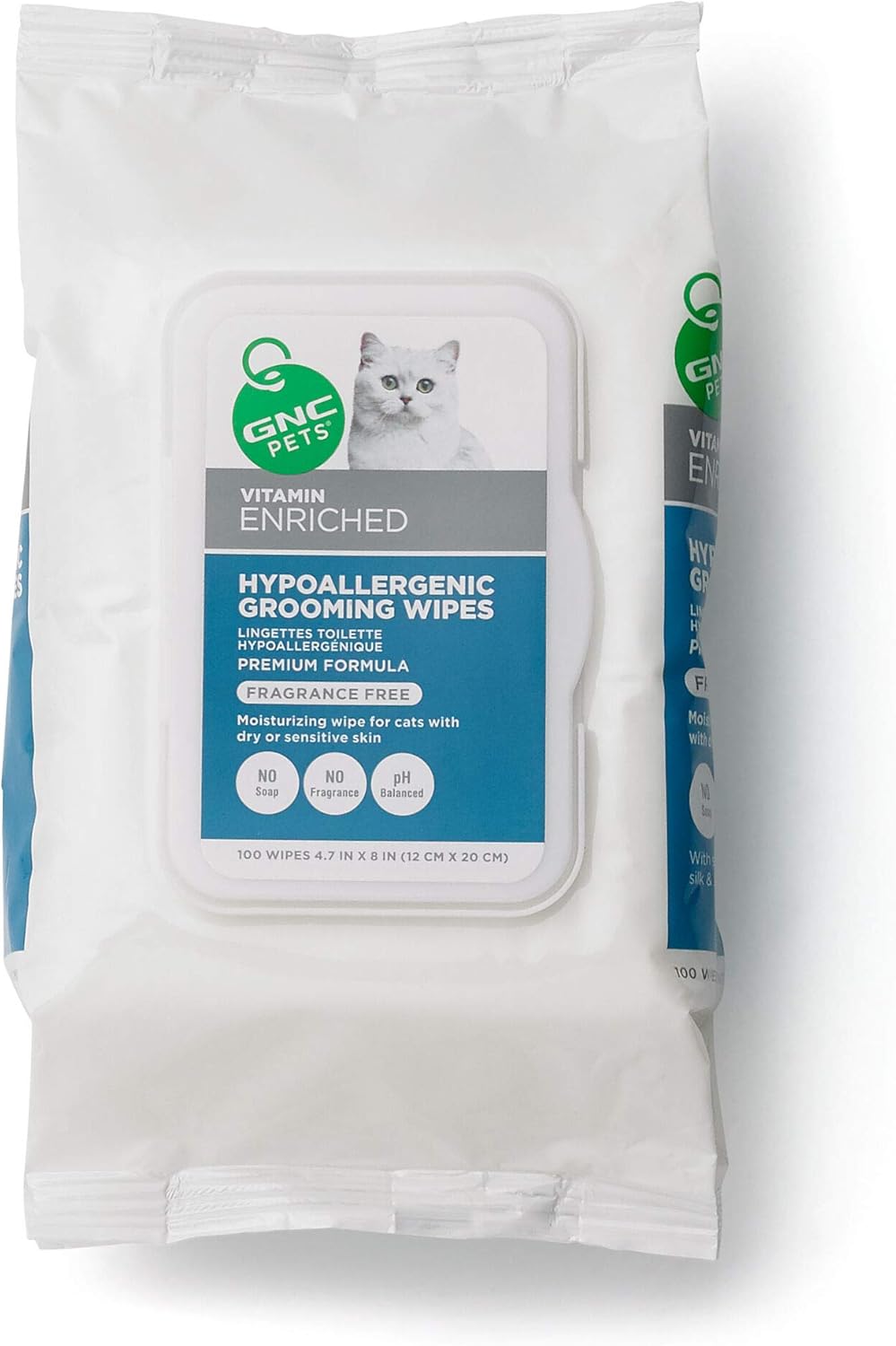 GNC Pets Vitamin Enriched Hypoallergenic Wipes for Cats, 100 Count
