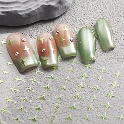 SIMAYKUWA Nail Stickers - Blue Green Star