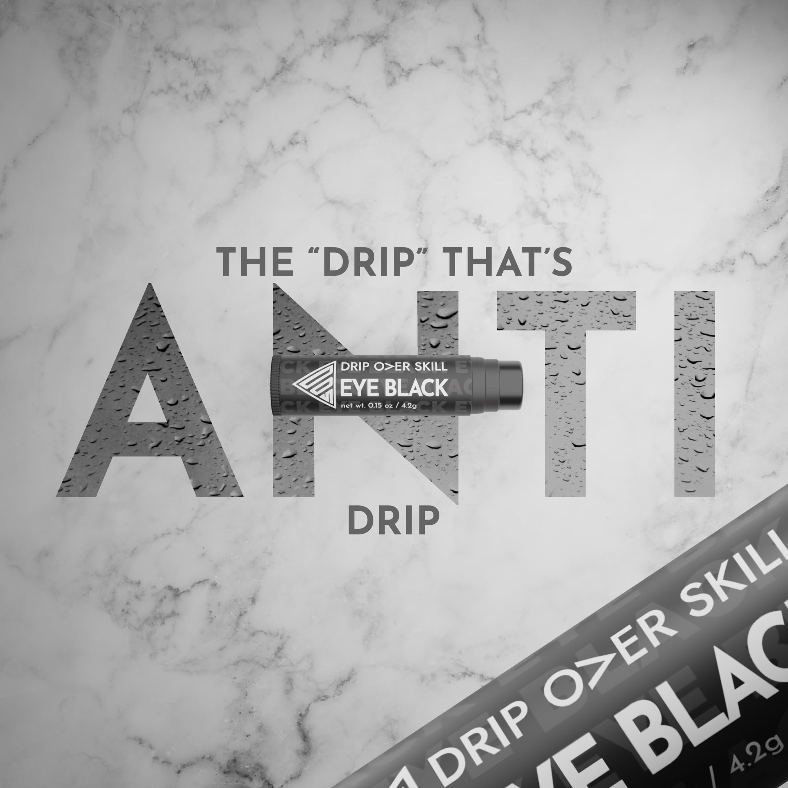 D.R.I.P Over Skill Eye Black & Face Paint, Clean & Natural Ingredients, Dermatologist-Tested, Hypoallergenic, Anti-Glare Sports, Baseball, Softball, Lacrosse, Football Drip Stick, Halloween Costumes