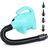 ROMELANDS Electric Air Pump for Inflatables, Portable Quick-Fill Inflator & Deflator with 4 Nozzles, Perfect for Air Bed Boat Air Mattresses Pool Floats Swimming Ring, AC 110V-120V
