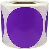 Purple Color Coding Labels for Organizing Inventory 4 Inch Round Circle Dots 500 Total Adhesive Stickers On A Roll