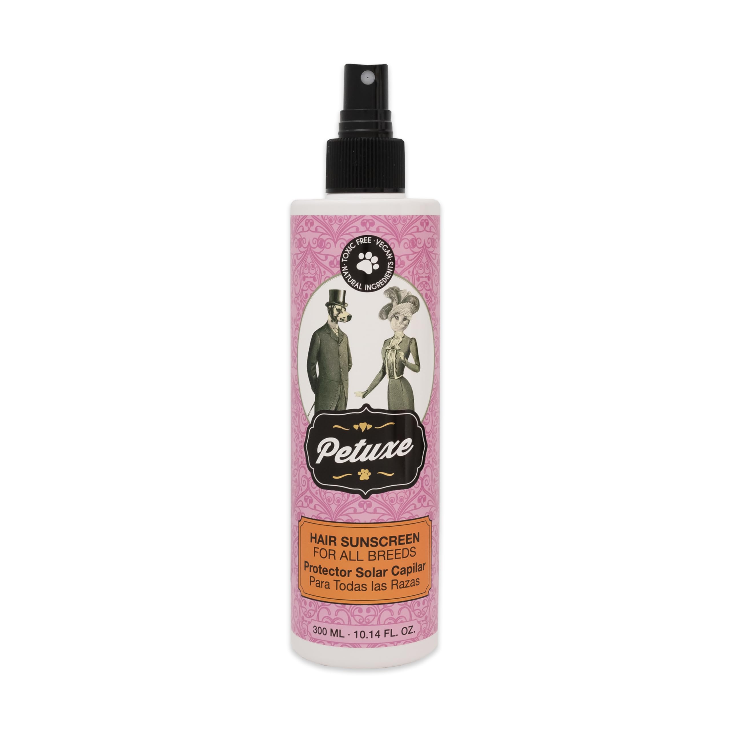 Petuxe Cosmetics Hair Sunscreen for Dogs and Cats. Protects, Conditions and Moisturizes Your Pet's Hair. Detangles and Restores Shine in All Types of Coats and Breeds. Vegan. 300 ml.