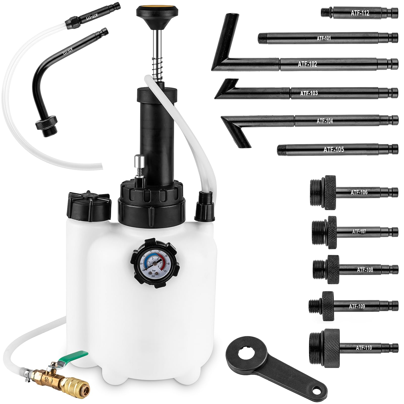Photo 1 of BetyBedy 3L Transmission Fluid Pump Kit, Fluid Transfer Pump with 13PCS ATF Adapters, Manual Transmission Oil Pump for Automotive Oil Filling System, Manual ATF Fluid Transfer Pump for Oil
