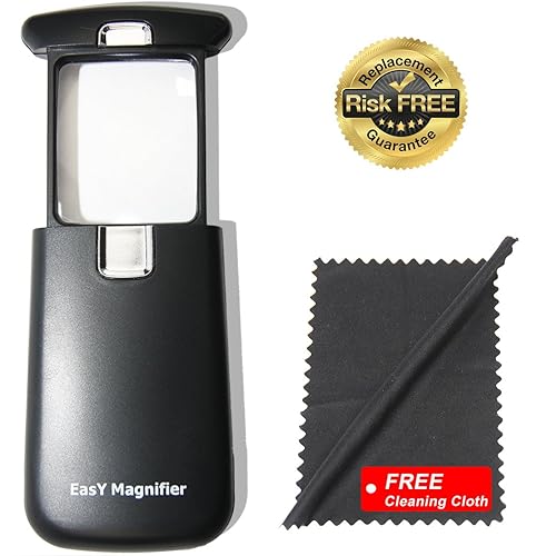 Fancii Large Handheld Magnifying Glass with LED Light, 2X 3.5X 138mm