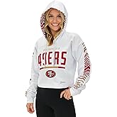 Zubaz NFL Women's Team Graphic Crop Top Hoodie with Hood Liner (X-Small - 3X-Large)