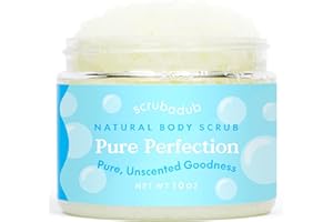 Scrubadub Natural Unscented Body Scrub 10oz | Fragrance Free Sea Salt Body Scrub Made in USA | Perfect Butt Legs Arms Hand Exfoliating Scrub | Vegan Cruelty Free & Natural Skincare