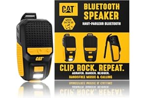 CAT Wearable Bluetooth Speaker | Clip-On Speaker with Built-in Mic for Jobsite, Construction, Outdoor | Water-Resistant | Hands-Free Calls & Music