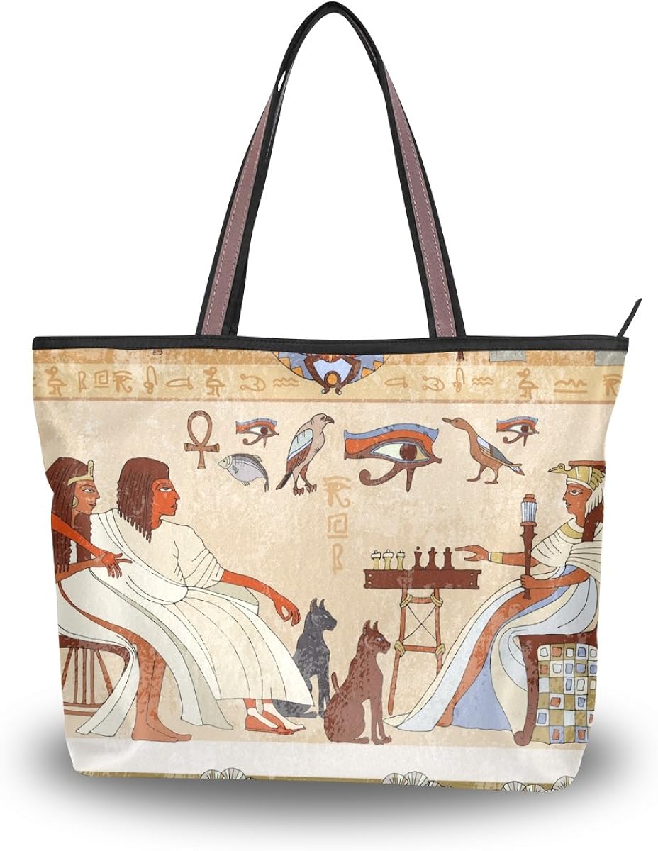 WIHVE Ancient Egypt Egyptian Character Women's Tote Bag Top Handle