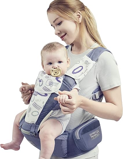 Amazon Co Jp ベビーアムール Bebamour 抱っこひも ヒップシート 軽量 通気メッシュ 前向き抱っこ おんぶ 6way ウェストキャリー ベビーキャリア 赤ちゃん 快適 ブルー Baby Maternity