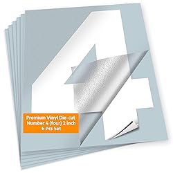 iSYFIX White Vinyl Number 4 (Four) Stickers - 6