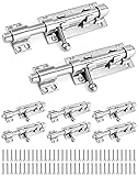 QWORK Sliding Bolt Gate Latch, 8 Pack 6.3" Heavy