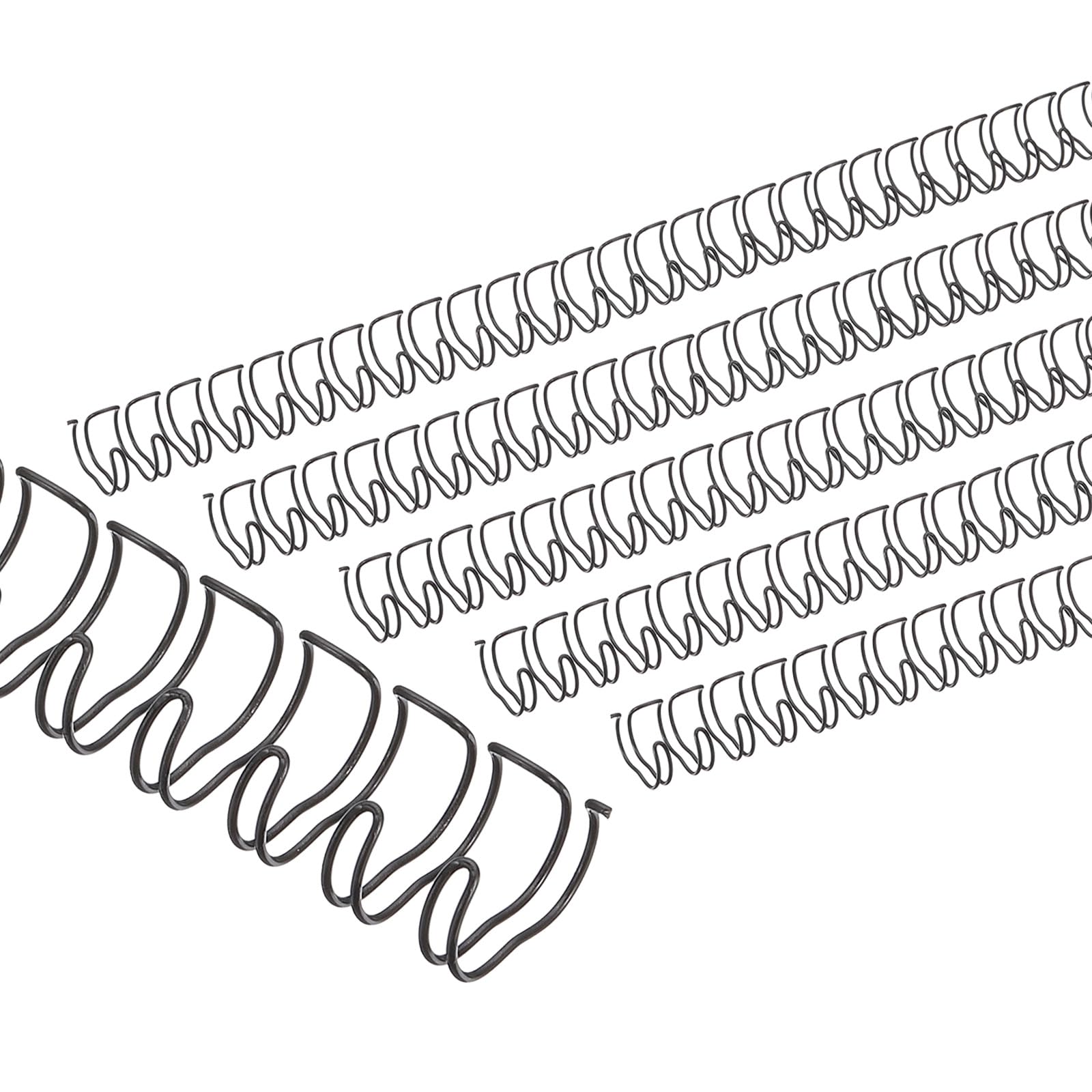 PATIKIL 10mm (3/8") Double Loop Wire Binding Combs, 100 Pcs Metal Twin Loop Binding Coils 60 Sheet Capacity 3:1 Pitch 32 Ring Binding Spines, Black