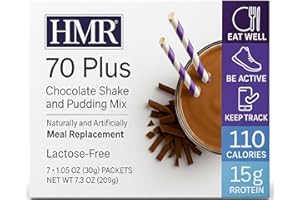 HMR 70 Plus Shake & Pudding Mix | Meal Replacement Powder | Lactose-Free | 15g Protein | Easy to Make | Low Calorie (7.35 Ounce (Pack of 1), Chocolate)