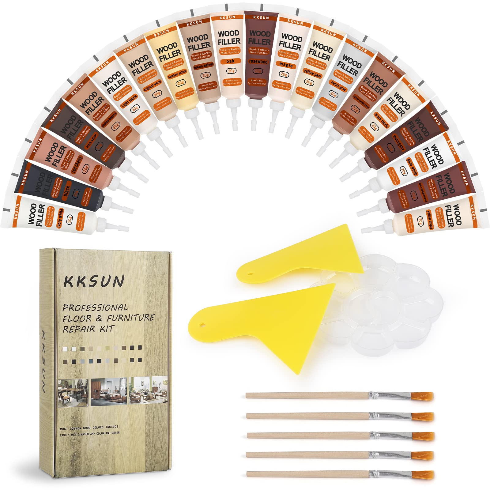 DAIXISM Wood Repair Kit Multi-Color Wood Repair Kit for Furniture Floors Tables and Desks 20 Colors Resin for Stains and Scratches