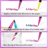 AKARUED Dual Tip Brush Pens 48 Colors Fineliner Brush Markers Set view 6