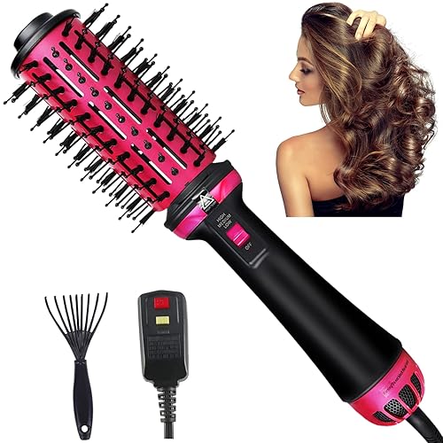Ikedon Hair Dryer Brush, Pink, ALCI Safety Plug, Quick Drying