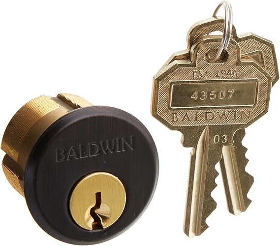 Baldwin 8322 11/8" Mortise Cylinder C Keyway, Bronze Door