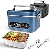 VYRALOFT Cordless Electric Lunch Box,24000mAh Battery Powered Self Heating Lunch Box,1.2L Portable Food Warmer With Removable Divider,Insulated Bag & Utensils,For Office & Outdoor Use