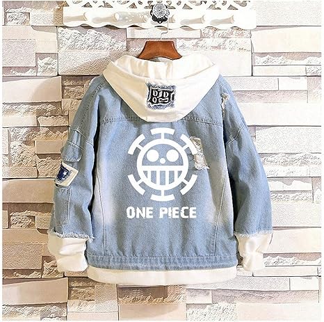 Miarui One Piece Denim Jacket Graphic Unisex Hoodie Adult Denim Distressed Jacket Casual Button Down Jacket Jean Coat Amazon Co Uk Sports Outdoors